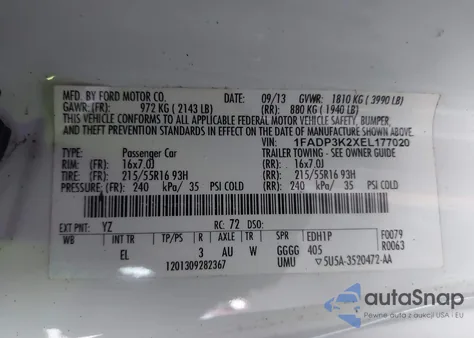 2014 Ford Focus Se из США, поврежденный, VIN 1FADP3K2XEL177020